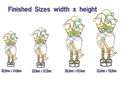 Mardi Gras Gnome - ITH Project - Machine Embroidery Design