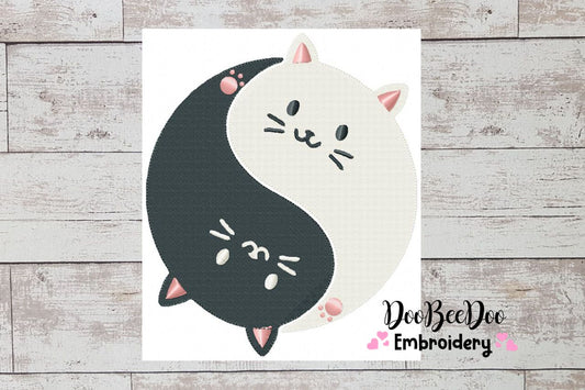 Cat Yin Yang - Fill Stitch