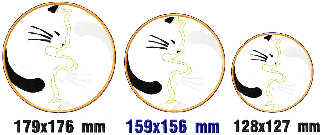Ying Yang Cats - ITH Project - Machine Embroidery Design