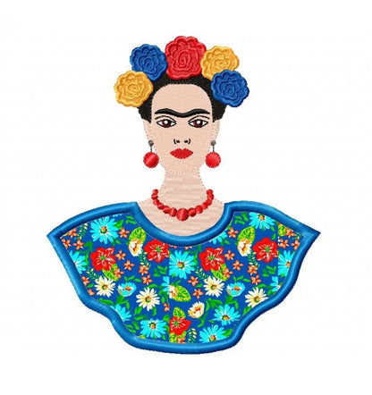 Frida Kahlo - Applique - Machine Embroidery Design