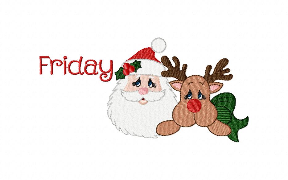 Days of the Week - Christmas - Machine Embroidery Design