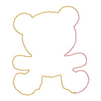 Teddy Bear Girl Cute Pacifier Holder - ITH Project - Machine Embroidery Design