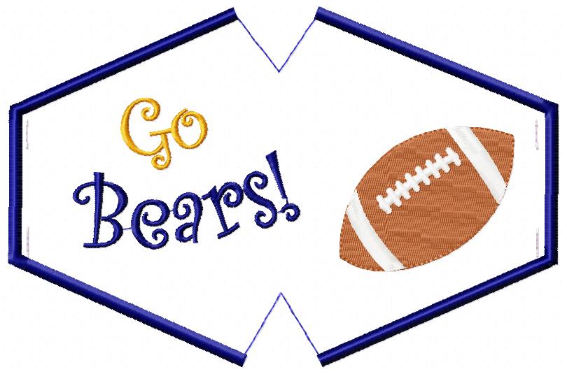 Go Bears! Face Mask - ITH Project - Machine Embroidery Design