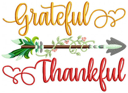 Thankful Grateful Thanksgiving - Fill Stitch