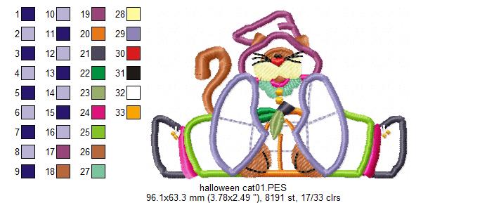Halloween Cat - Applique