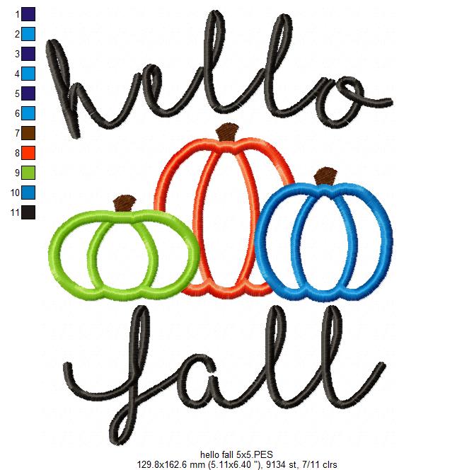 Hello Fall - Applique