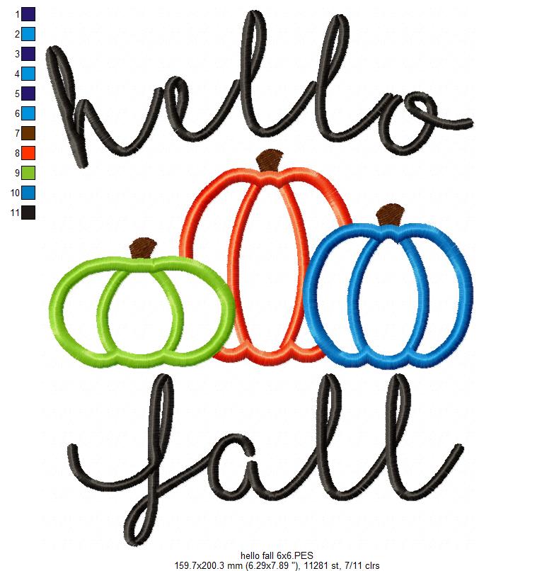 Hello Fall - Applique