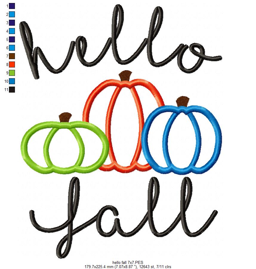 Hello Fall - Applique