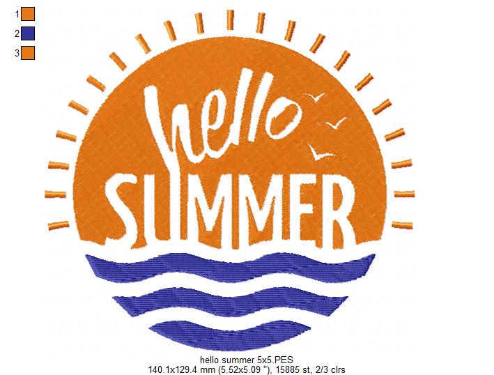 Hello Summer - Fill Stitch