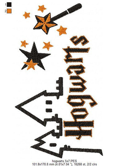 School of Magic Silhouette - Fill Stitch