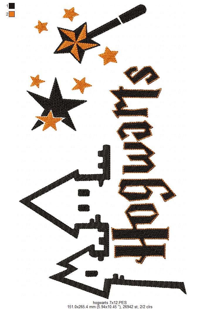 School of Magic Silhouette - Fill Stitch
