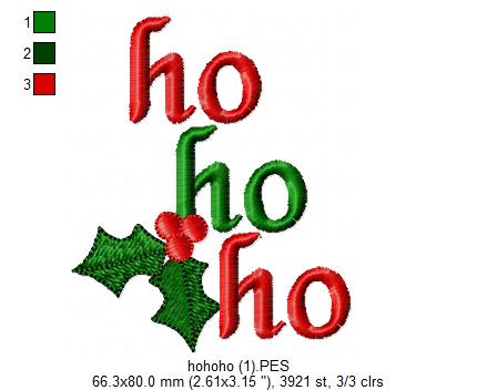 Christmas HO HO HO - Fill Stitch