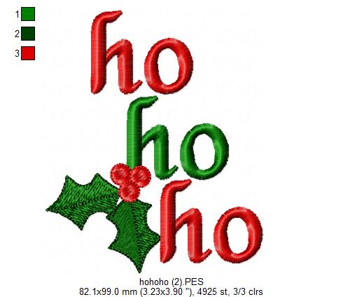 Christmas HO HO HO - Fill Stitch