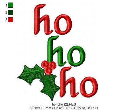 Christmas HO HO HO - Fill Stitch