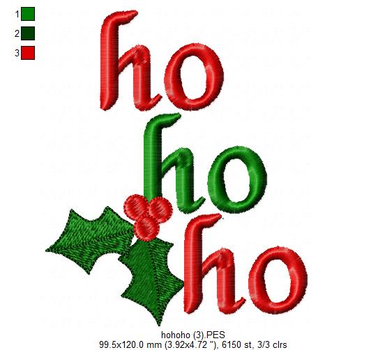 Christmas HO HO HO - Fill Stitch
