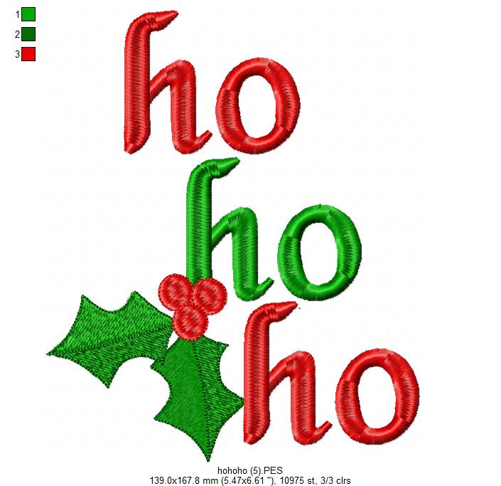 Christmas HO HO HO - Fill Stitch