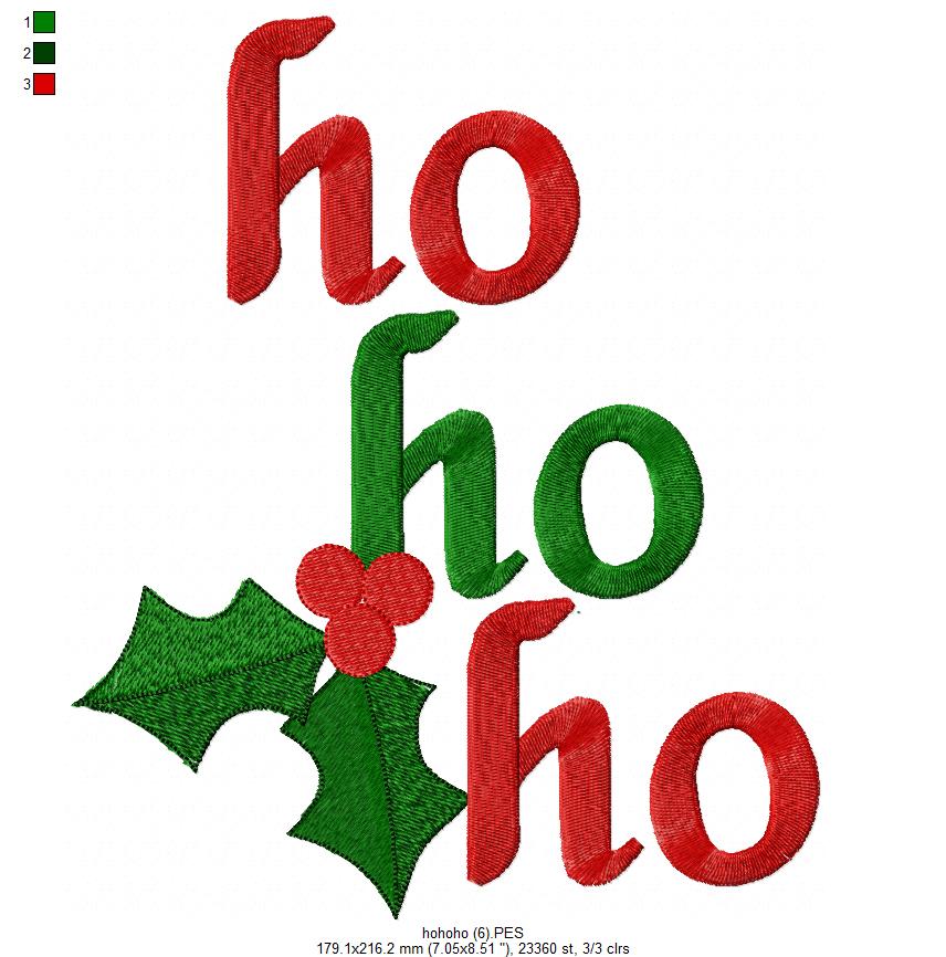 Christmas HO HO HO - Fill Stitch