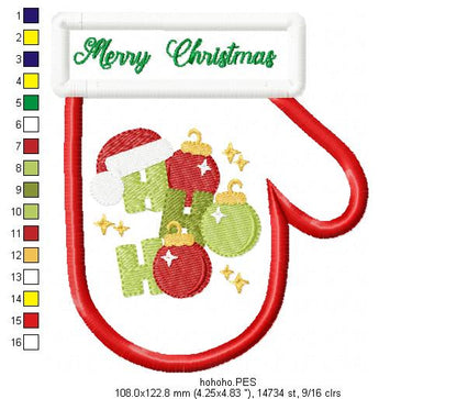 HO HO HO Cutlery Holder - ITH Project - Machine Embroidery Design