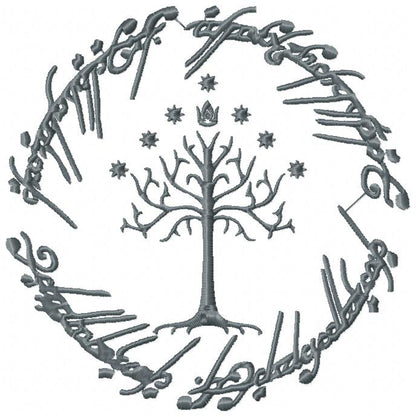 The Ring and The White Tree of Gondor - Fill Stitch