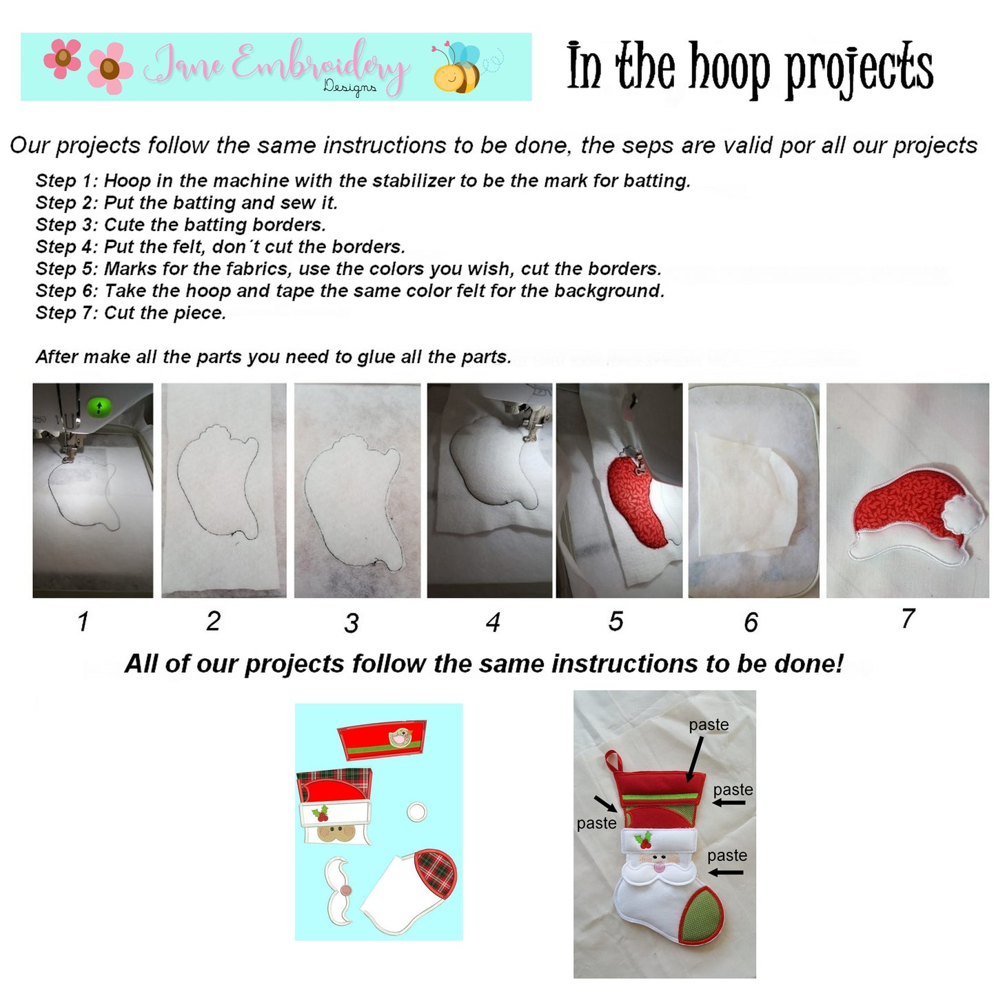 Santa Claus Door Hanger - ITH Project - Machine Embroidery Design