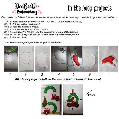 Christmas Truck Wreath - ITH Project - Machine Embroidery Design