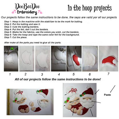 Mr. and Mrs. Claus Wreath - ITH Project - Machine Embroidery Design