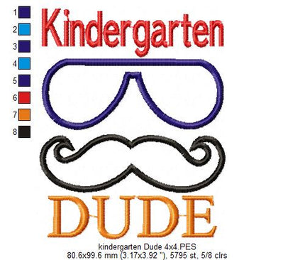 Kindergarten Dude - Applique