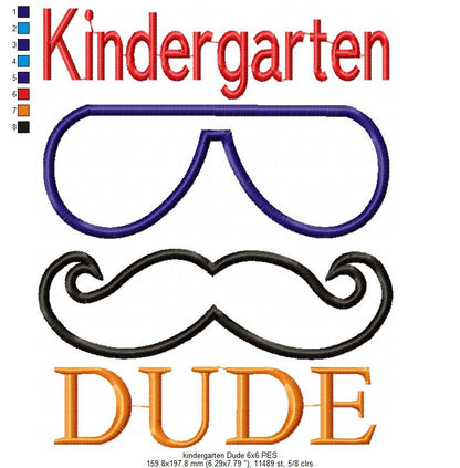 Kindergarten Dude - Applique