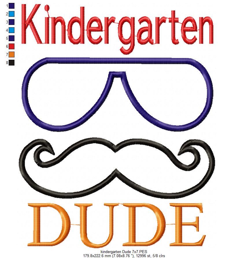 Kindergarten Dude - Applique