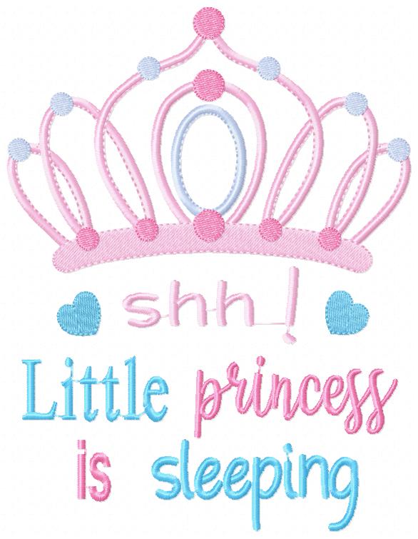 Shh... Little Princess is Sleeping - Fill Stitch - Machine Embroidery Design