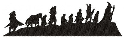 The Fellowship of the Ring Silhouette - Fill Stitch