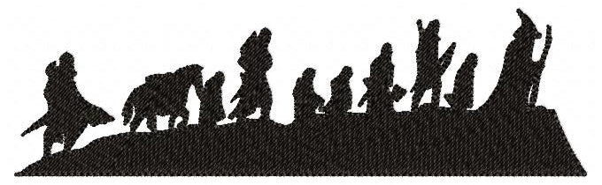The Fellowship of the Ring Silhouette - Fill Stitch