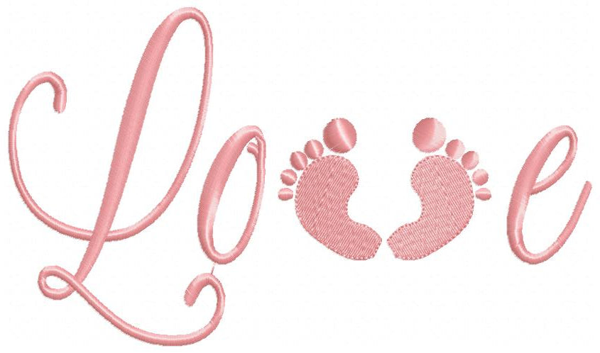 Baby Feet Love - Fill Stitch - Machine Embroidery Design