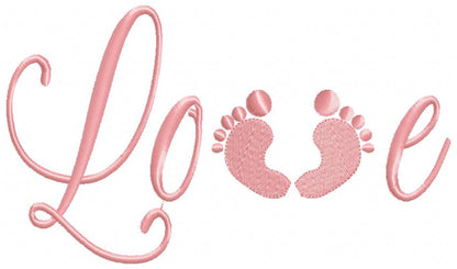 Baby Feet Love - Fill Stitch - Machine Embroidery Design
