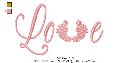 Baby Feet Love - Fill Stitch