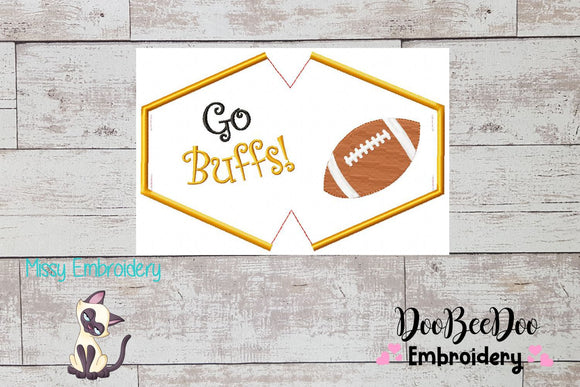 Go Buffs! In The Hoop Face Mask - ITH Applique - 3 Sizes - Machine Embroidery Design