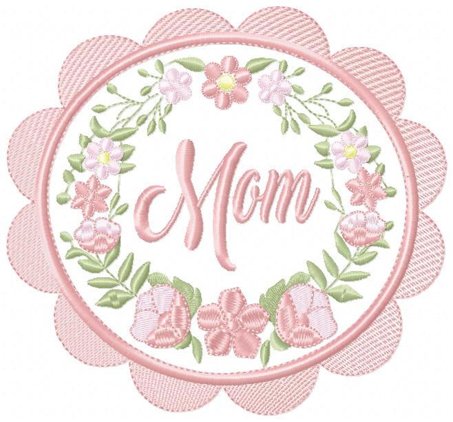 Mom Flowers Frame - Applique Embroidery