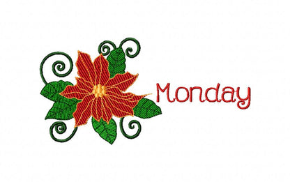 Days of the Week - Christmas - Machine Embroidery Design