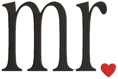 Mr. & Mrs. - Fill Stitch