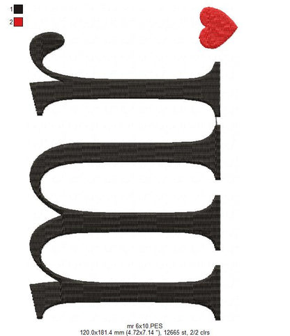 Mr. & Mrs. - Fill Stitch