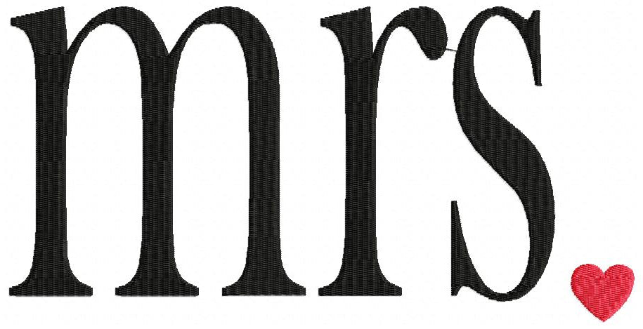 Mr. & Mrs. - Fill Stitch