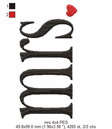 Mr. & Mrs. - Fill Stitch