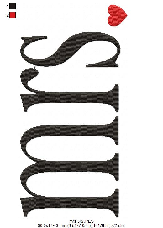 Mr. & Mrs. - Fill Stitch