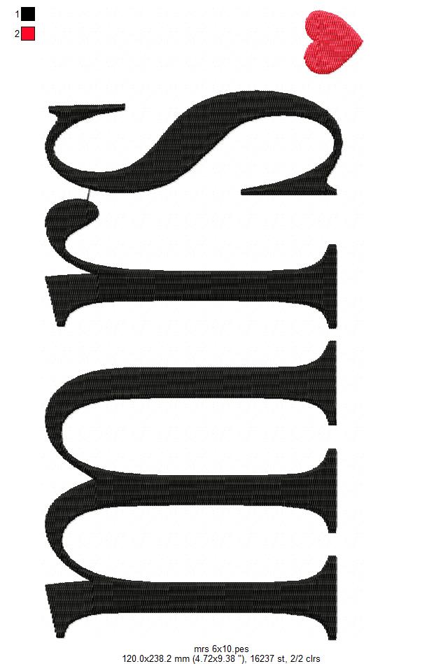 Mr. & Mrs. - Fill Stitch