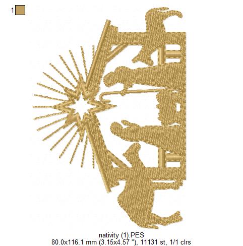 Nativity - Fill Stitch - Machine Embroidery Design