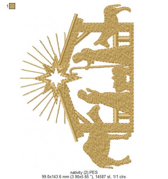 Nativity - Fill Stitch - Machine Embroidery Design