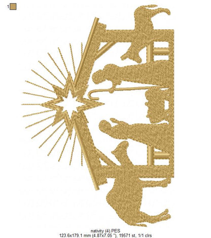 Nativity - Fill Stitch - Machine Embroidery Design