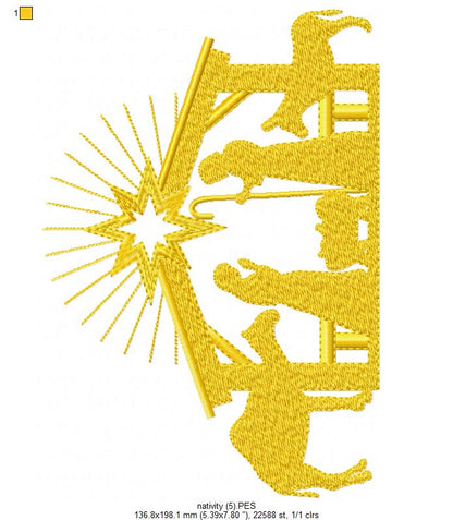 Nativity - Fill Stitch - Machine Embroidery Design