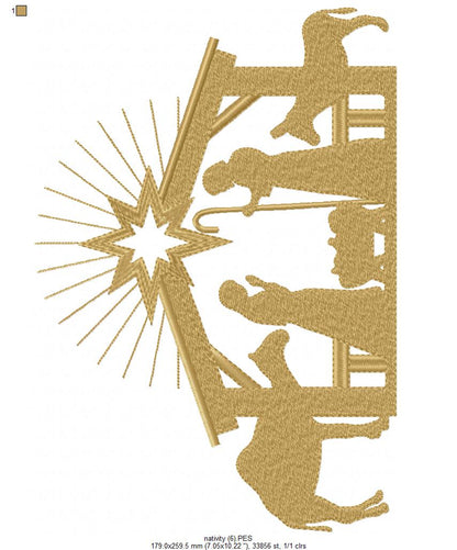 Nativity - Fill Stitch - Machine Embroidery Design