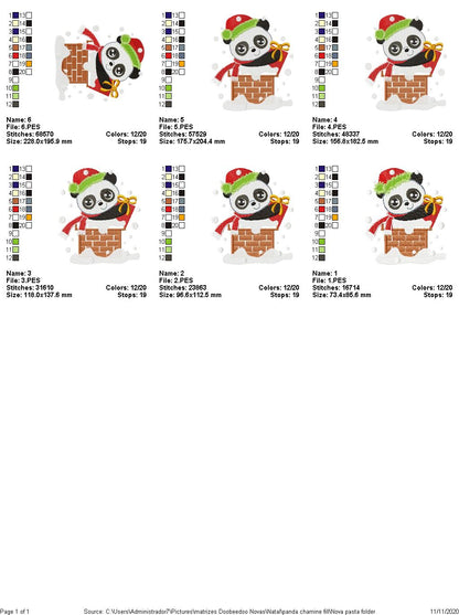 Christmas Animals in the chimney - Applique / Fill Stitch - 6 Sizes - Machine Embroidery Designs